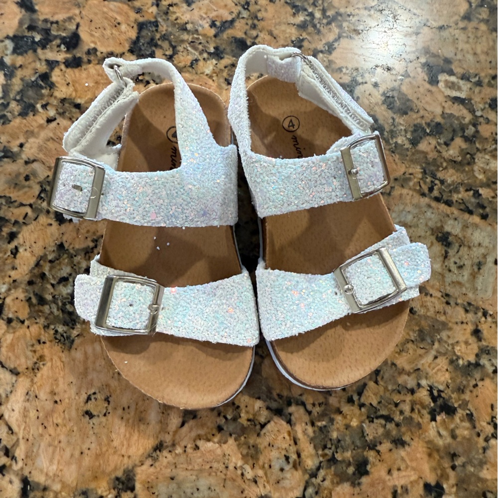 Mini moda toddler Glitter Sandals - White